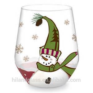 unique decorated snowman wine glass