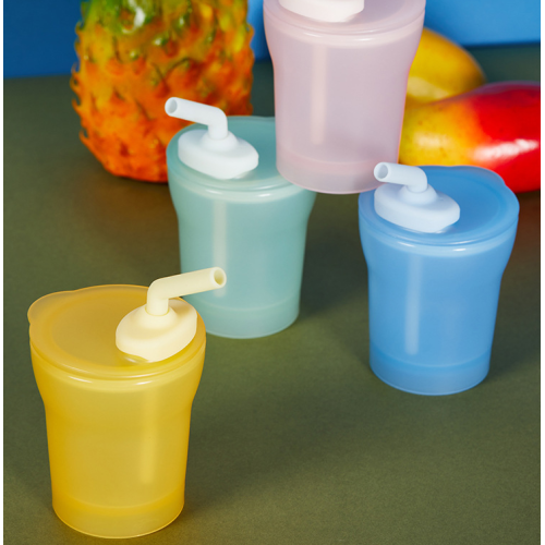 Trẻ mới biết đi Silicone Uống Cup Sippy Cup với rơm