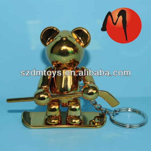 Custom abs plastic toys key chain-funny bear