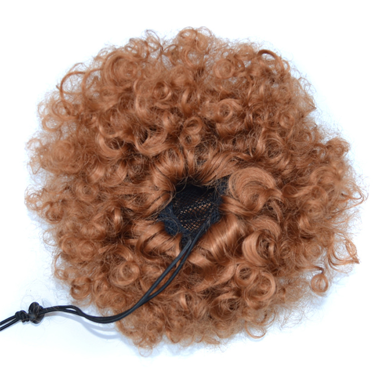 Wholesale Synthetic Hair Bun Afro Puff Kinky Curly Short Hair Bun Chignon Hairpiece