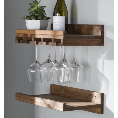 Wall Mounted Solid Wood Wine Rack