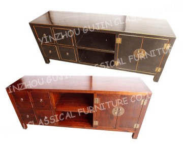 CHINESE ANTIQUE WOOD FURNITURE MEDIA CONSOLE TV UNIT