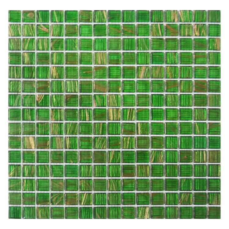 Bathroom Showers Kitchen 15X15 Green Stained Glass Mosaic Tile