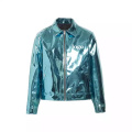 Men's Bright Leather Bomber Jacket Wholesale