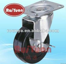 Cheap Small Light duty hard rubber side brake caster wheels