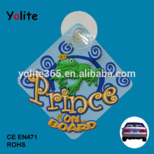 3D Silicone rubber baby on board car sign,Princess blue baby on board warning sign