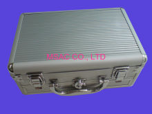 Silver Abs Panel Aluminum Cosmetic Cases / Makeup Cases With Mirror