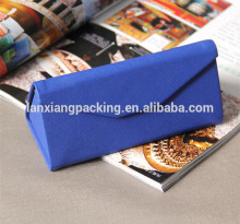 PU Triangle Handmade Optical Case Folding Glasses Case, Metal Sunglasses Box Foldable Eyeglasses Case, Hard Eyewear Display Case