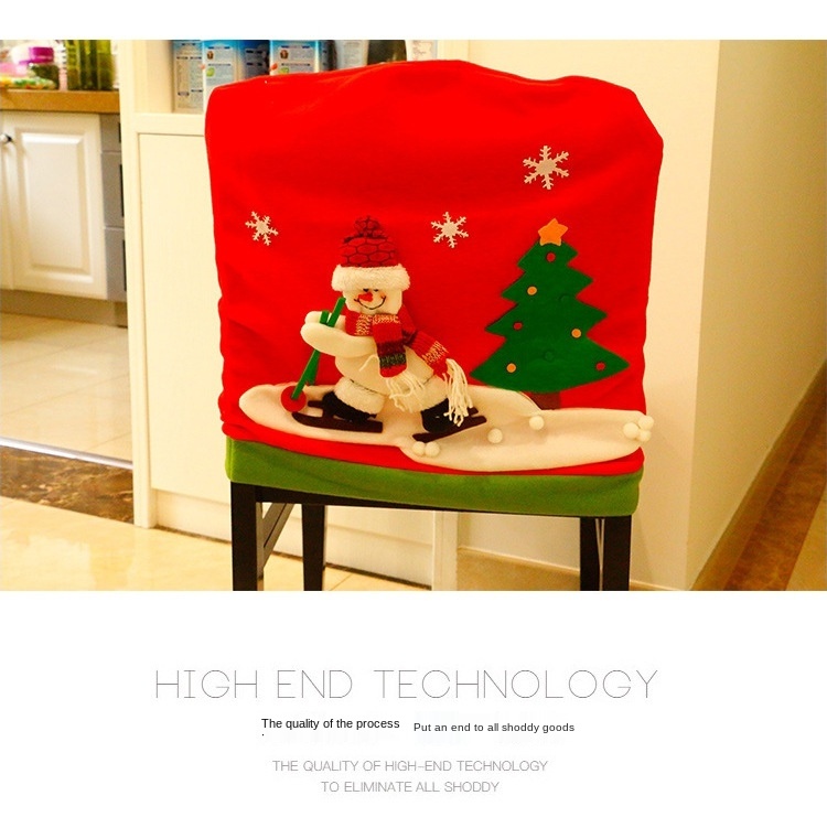 New Christmas Skiing Snowman Chair Cover Christmas Home Chair Decoration Chair Cover Christmas Product