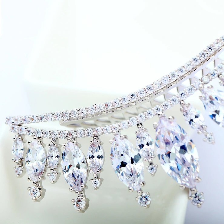 Beauty Shiny CZ Crystal Bridal Crown Tiara Jewelry Accessories