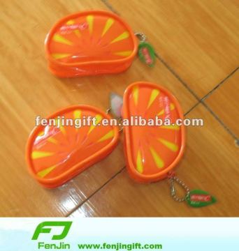 lemo orange coin purse with keychain
