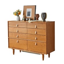 Nordic Log Bedroom Storage Cabinets with Cherry Finish