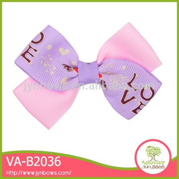 Charming little girls ribbon pink purple hair ornament