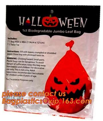 Leaf Eater Pumpkin Halloween Leaf Bags, Halloween Stuff a Pumpkin Pair Lawn Leaf Bag, 3 Assorted Orange Pumpkin Halloween Leaf B