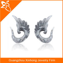Acrylic ear gauge spirals, ear gauge spirals, angel wing earrings
