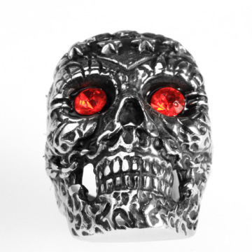 Engraved Pattern Vintage Mens Antique Skull Ring
