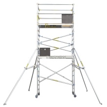 Portable Mobile 4m Narrow Rolling Tower Ladder Folding Aluminum Scaffolding