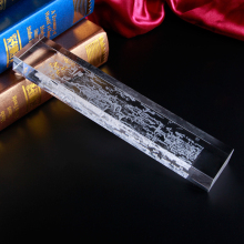 customized cheap crystal paper weight for teacher office gift