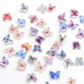 Hot Fashion 100Pcs / Tasche Harz Nagel Schmetterling 3D Maniküre Kunst Aufkleber Schmetterling Charme 8MM 3D Harz Schmetterling Nail Art Dekorationen