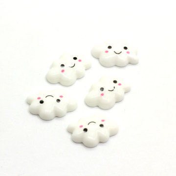 Resin Cute White Cloud Cabochons Flatback Smile Cloud White Cloud Cabochons