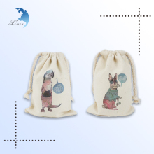 Promotional customized screen printing textile cotton drawstring bag