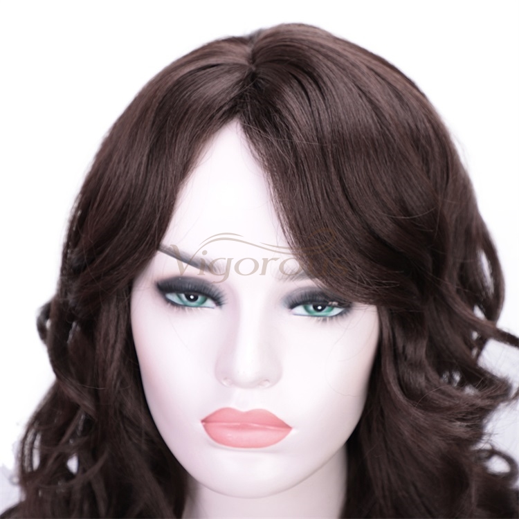 Vigorous Ombre Curly Side Part Long Wave for Women Synthetic Heat Resistant Party Wigs Natural Looking