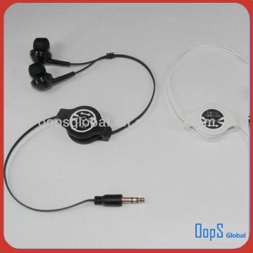 Promotional retractable earphone earphone with retractable cable
