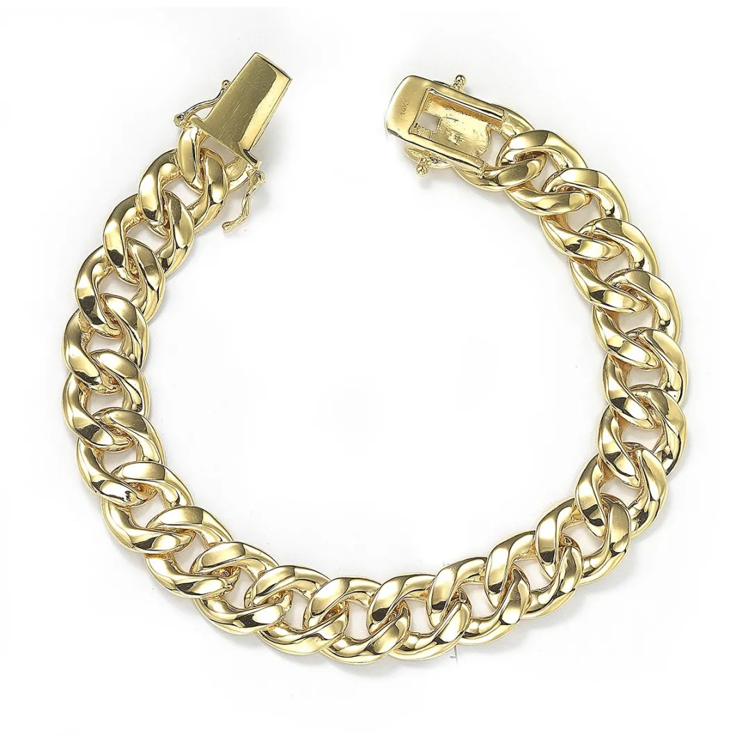 925 Silver 14K 18K Gold Bracelet/Small Czs Men's Happy Fashion Jewelry/Gift