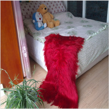 Genuine Fur Long Hair Goat Fur Carpet Rug Throw Bedspread