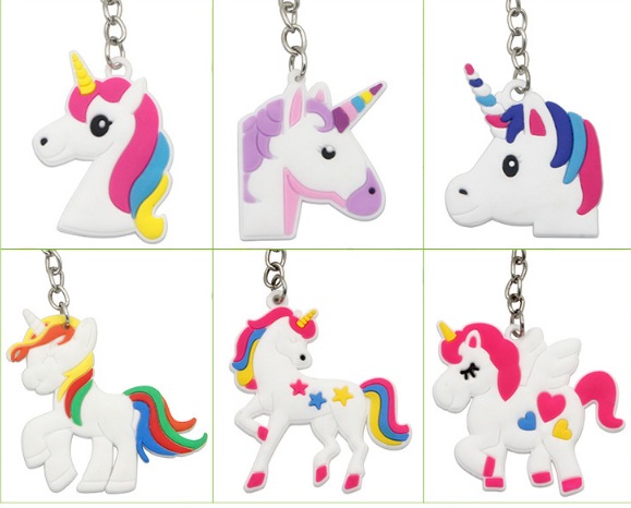 Wholesale Soft PVC Unicorn Keychain Custom Creative Carton Keychain Promotion Gift