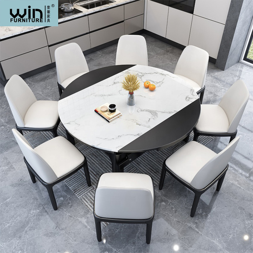 Italian Luxury Round Modern Dining Table Set