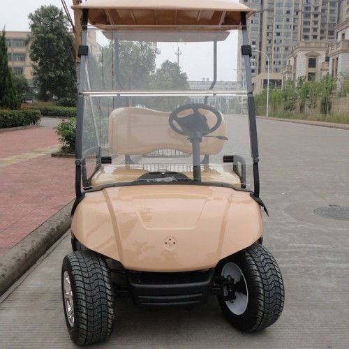 beige body and seat golf cart