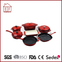Cast Iron Enamel Cookware 7pcs Sets