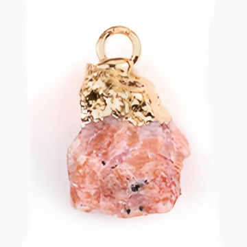 Sunstone Irregular Raw Stone Gilded Pendant For Making Jewlery