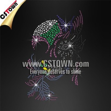 Floral skull custom hot fix rhinestone transfer,china supplier transfer rhinestone