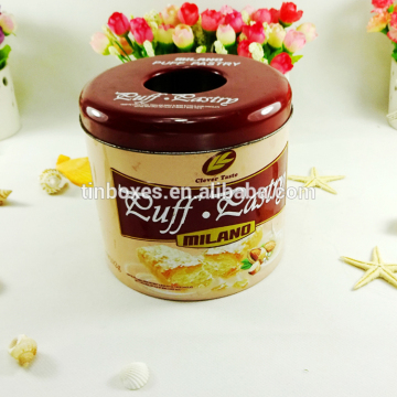 Wholesale round cake bread cookie box tin can