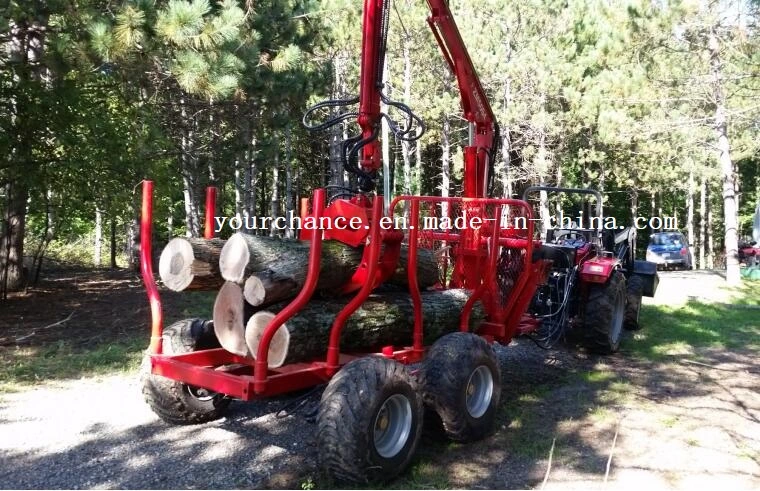 America Hot Selling Zm10006 10tons Heavy Duty Forest Log Trailer with Crane