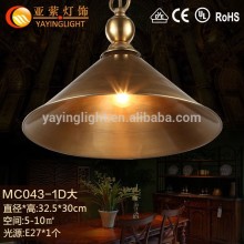 antique brass lamp,material parts for chandelier,single glass pendant lamp