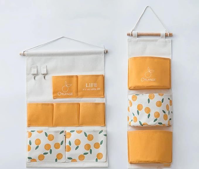 No-Drill Wall Hanging Pouch Fabric Storage Organizer