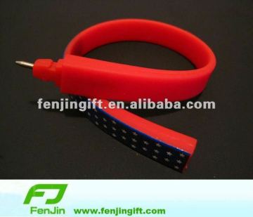 silicone bracelet pen,silicone wristband pen