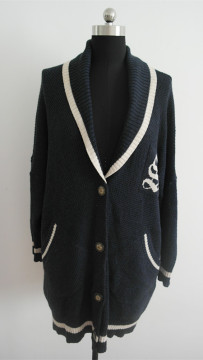 Fashion lady oversize rib knitted cardigan sweaters