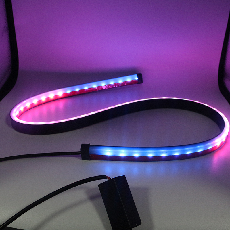 Car High-position Brake LED Light Stop Brake Strip Light RGB  Driving Brake Turn Signal Light High Mount Stop Warning Lamps 90cm