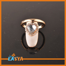 Gold Fashion Crystal Rhinestone Heart Nail Finger Ring,Midi Ring