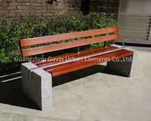 Wooden outdoor furniture park bench garden stone wood picnic bench