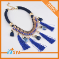 Conjunto de joyas de marca collar colgante azul