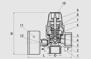 Temperature Automatic Control Pressure Reduce Brass Thermostatic Mixing Valve