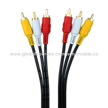 3 RCA to 3 RCA Component Video Cables, Gold Plating Contactors
