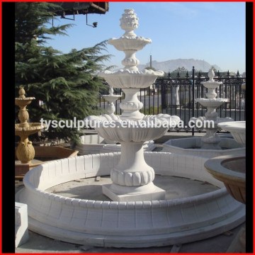 Square garden white marble hand work water fountain stone beautiful fountains