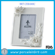 White ceramic flowers sex photo frame