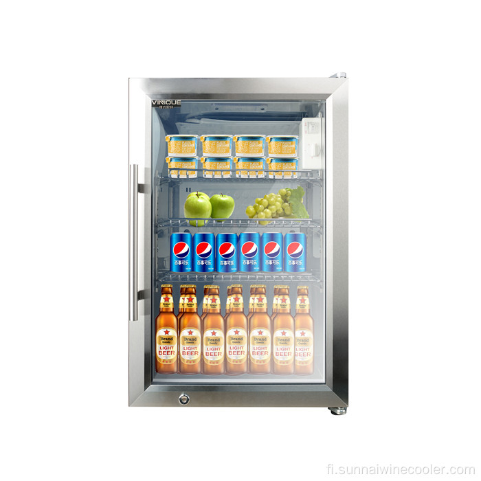 Juomien jääkaappi lasiovien kanssa kaupallinen mini jääkaappi